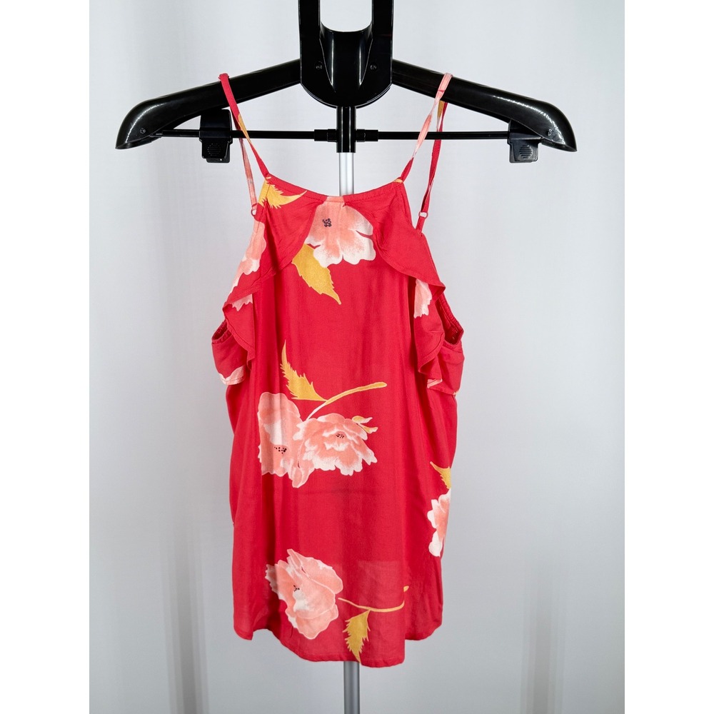 Billabong Red Floral‎ Ruffle Beachy Vibes Camisole Top S